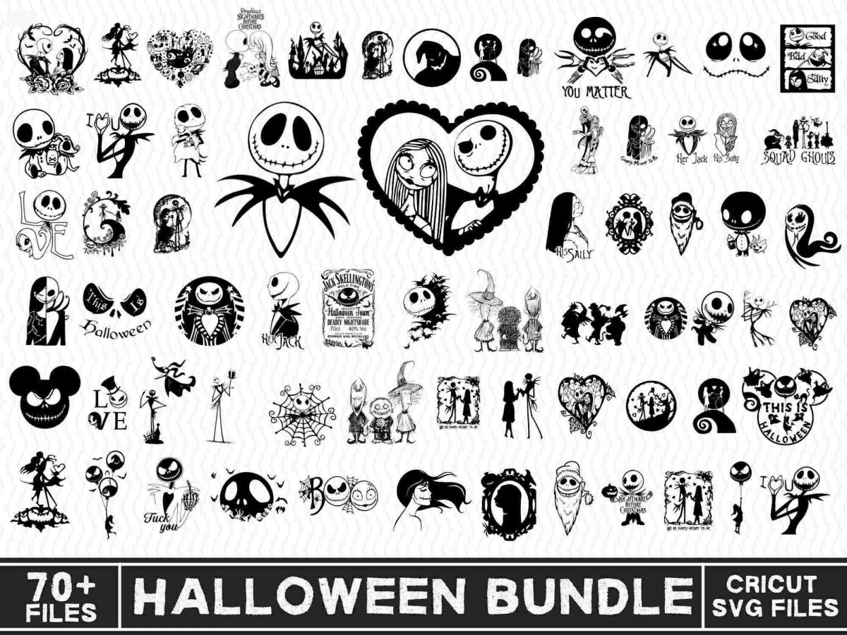 Spooky Halloween SVG Bundle Pumpkin Spiderweb Nightmare Christmas for