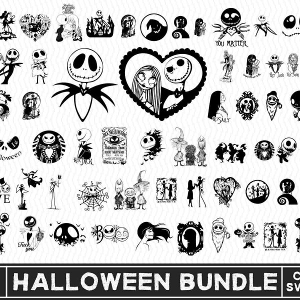 Spooky Halloween SVG Bundle Pumpkin Spiderweb Nightmare Christmas for