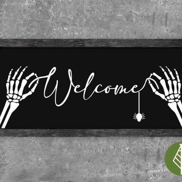 Spooky Halloween SVG Festive front porch decor with skeleton hand Get