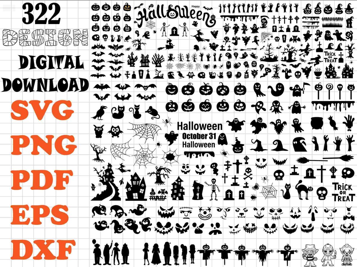 Spooky Halloween SVG Pack for Cricut Characters Clips Pumpkins