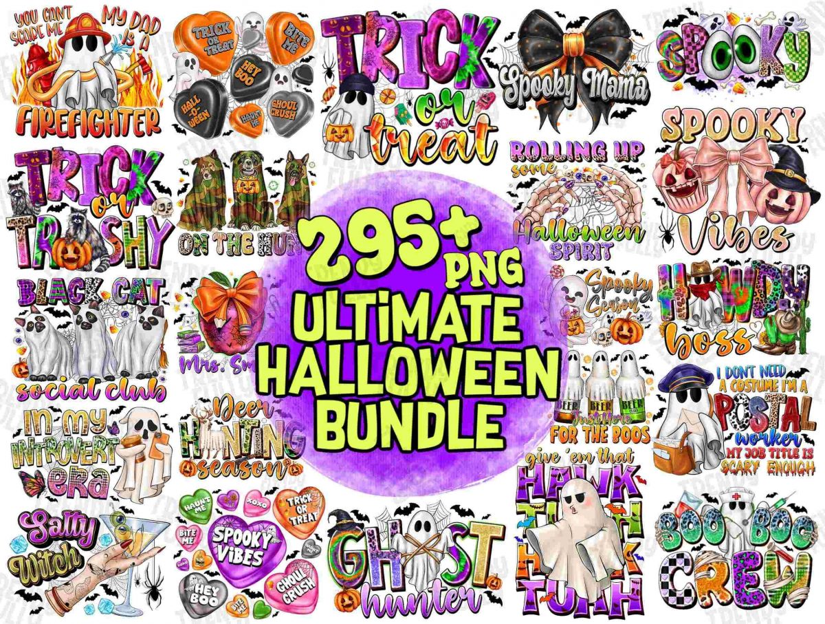 Spooky Halloween SVG PNG Bundle Ghosts Pumpkins Designs