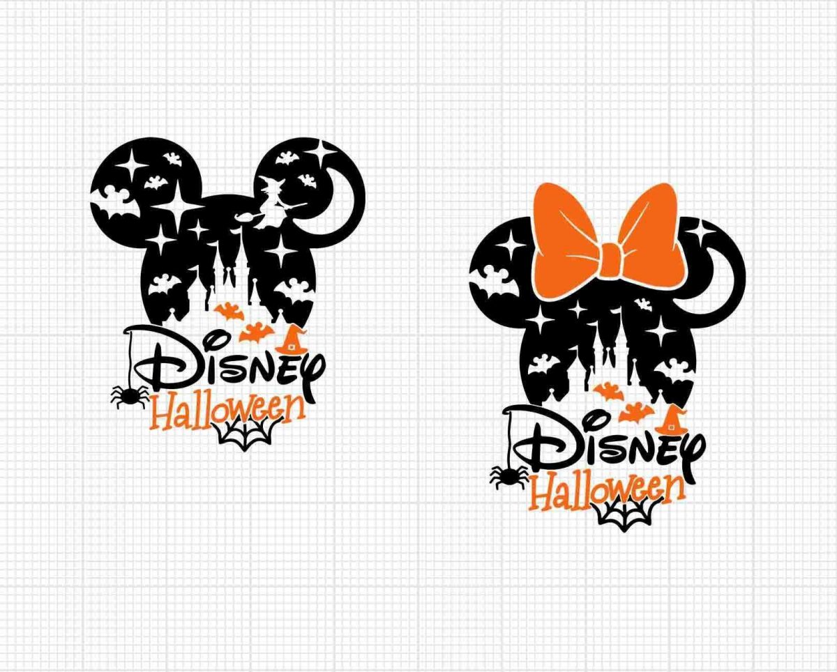 Spooky Halloween SVG PNG Bundle Mickey Minnie Castle Bat Spider Cut