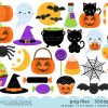 Spooky Halloween SVG PNG Clipart adorable bats potions cauldron