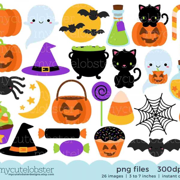 Spooky Halloween SVG PNG Clipart adorable bats potions cauldron