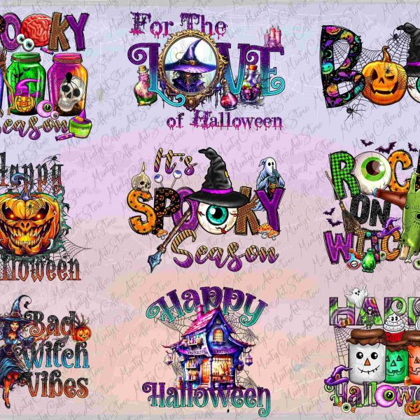 Spooky Halloween SVG PNG Design Bundle for Sublimation