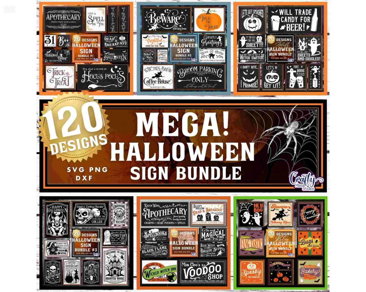 Spooky Halloween Svg Png Mega Bundle Vintage Files Quotes