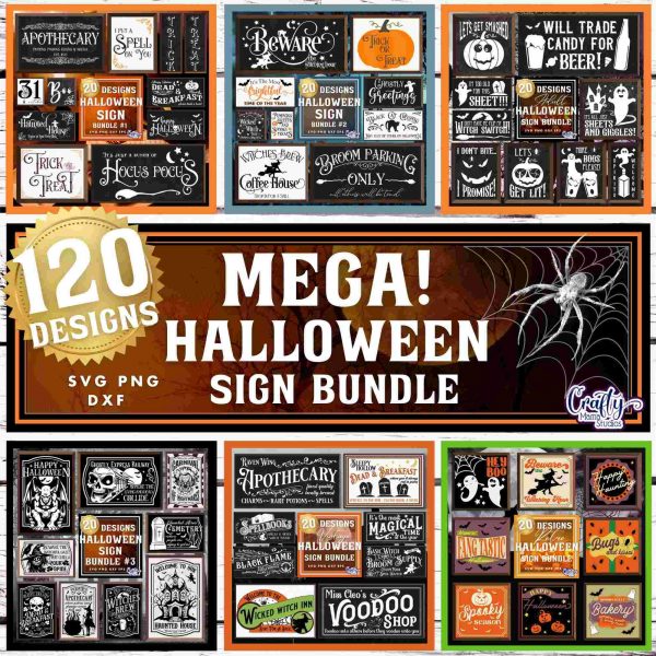 Spooky Halloween Svg Png Mega Bundle Vintage Files Quotes