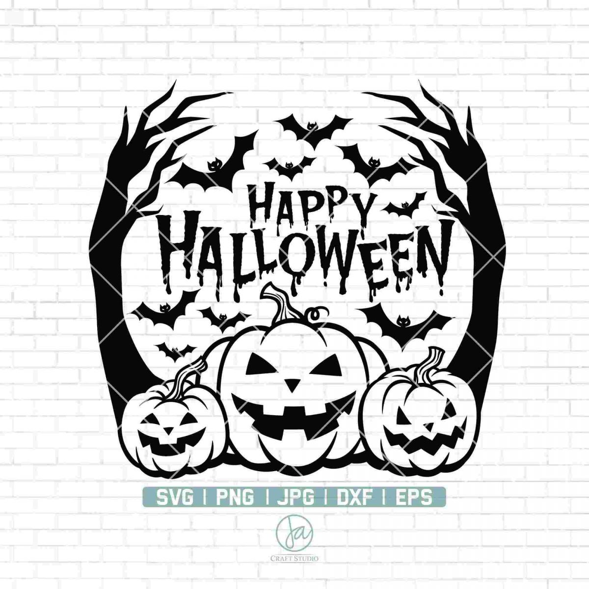 Spooky Halloween SVG Sign Pumpkin Bat Shirt Cricut Files