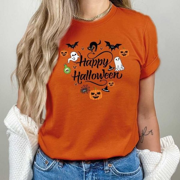 Spooky Halloween SVG Tee Costume Gift for Friends Pumpkin Design