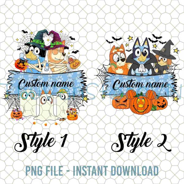 Spooky Halloween SVGs Custom Blueyy Family Dog PNGs