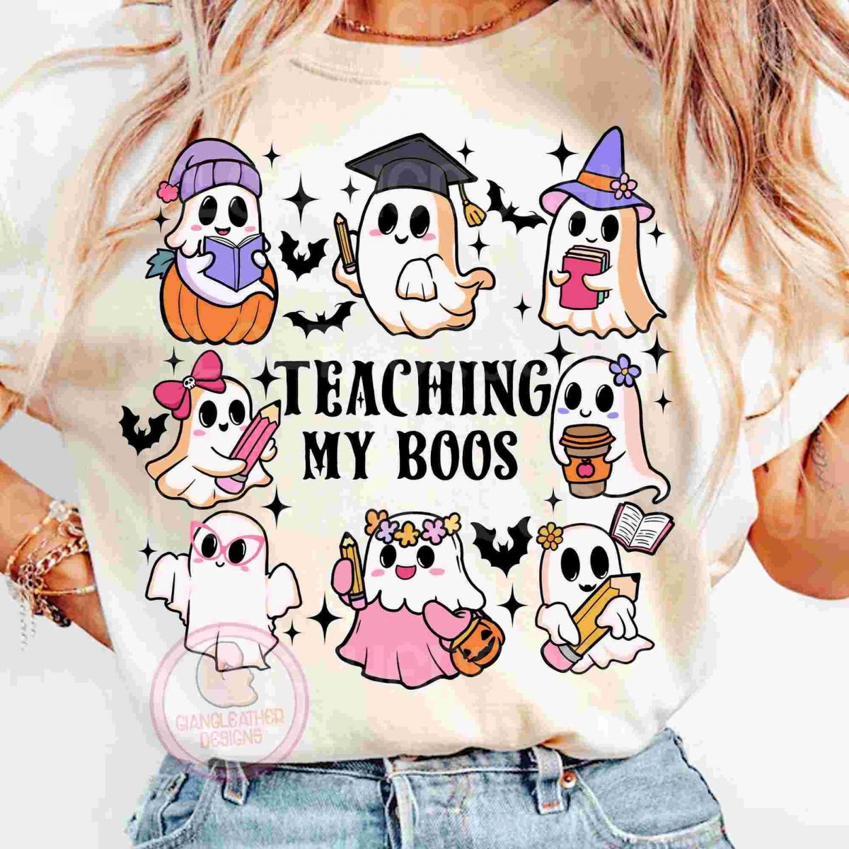 Spooky Halloween Teacher SVG Bundle Cute Ghosts Pencils Gifts