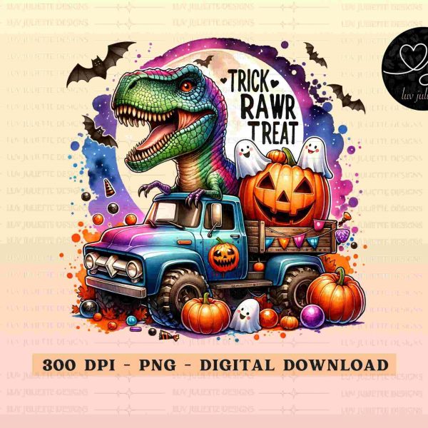 Spooky Halloween TRex Dinosaur SVG Kids Shirt Design Boy Halloween