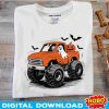 Spooky Halloween Truck Monster Boys Kids PNG Sublimation Design