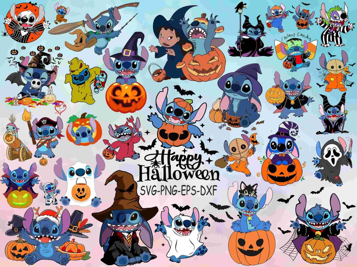 Spooky Halloween Watercolor Bundle Halloween Png Horror Cut File Blue