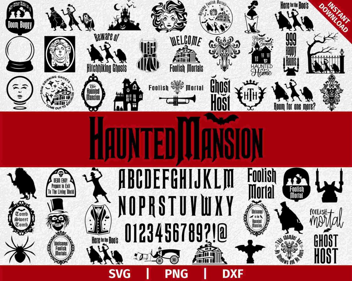 Spooky Haunted Mansion SVG Bundle Scary House Layered Halloween