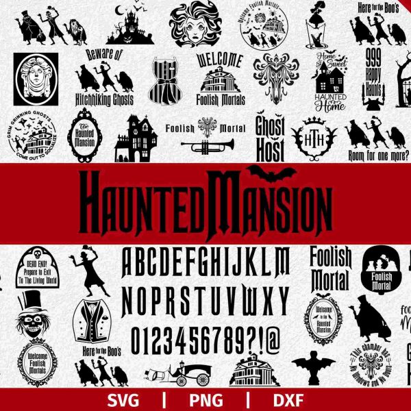 Spooky Haunted Mansion SVG Bundle Scary House Layered Halloween