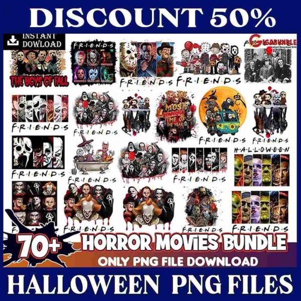 Spooky Horror Movie Characters Bundle with 70 PNGs for Halloween SVG