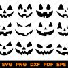 Spooky Jack O Lantern Face Bundle Vector Graphic Design Files SVG