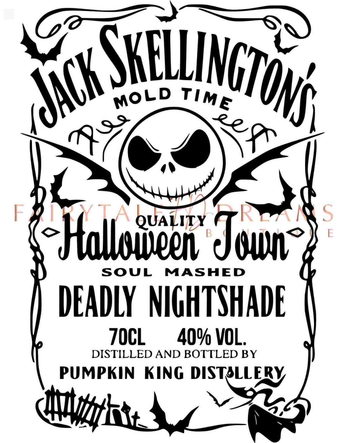 Spooky Jack Skellington Halloween Movie Label Svg Png for Tshirts