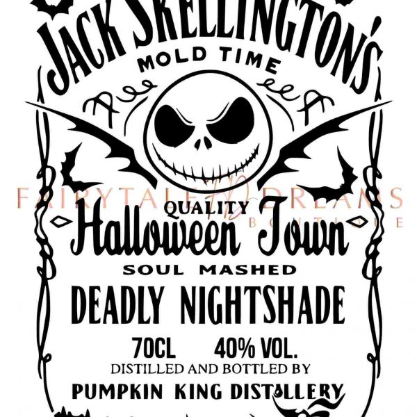 Spooky Jack Skellington Halloween Movie Label Svg Png for Tshirts