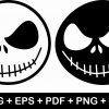 Spooky Jack Skellington Halloween SVG Face Cut Files Nightmare