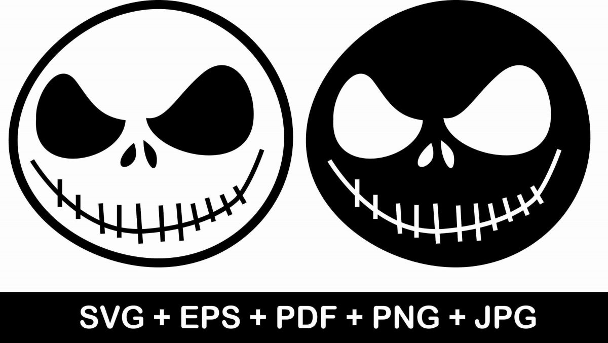 Spooky Jack Skellington Halloween SVG Face Cut Files Nightmare