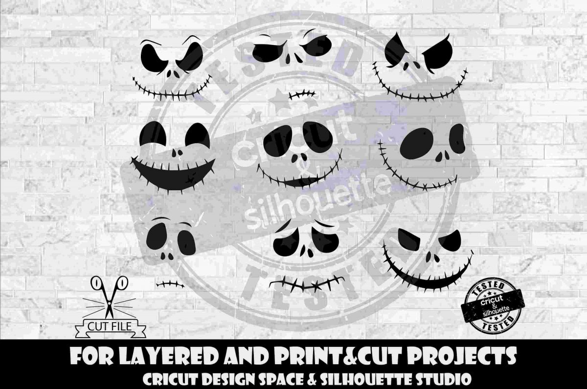 Spooky Jack Skellington Halloween SVG for Cricut Silhouette Layered