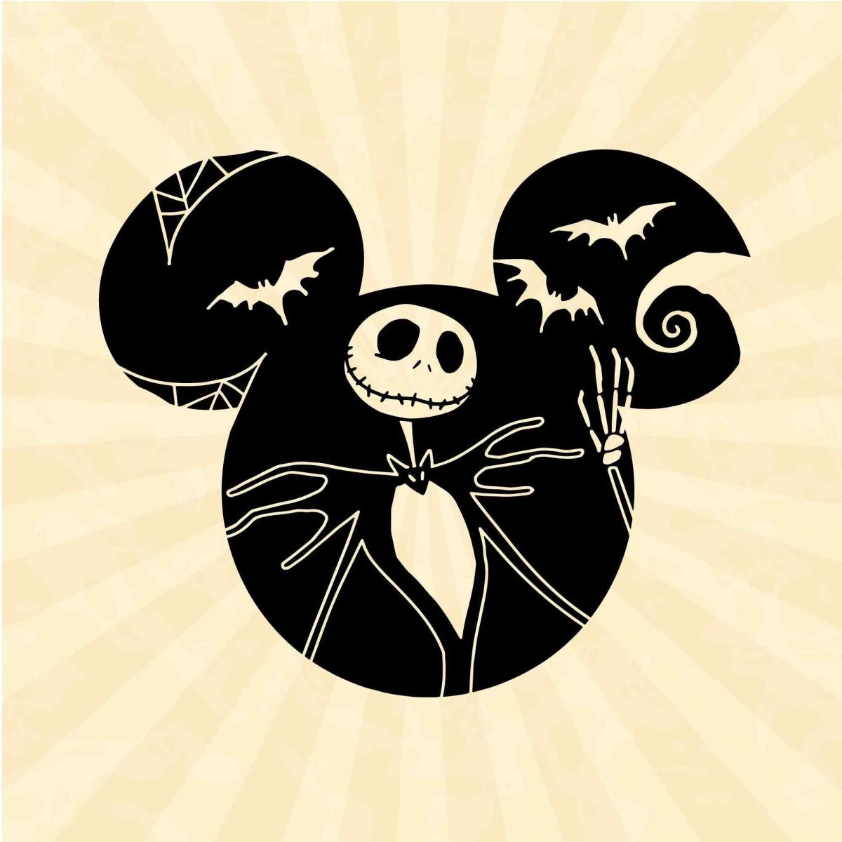 Spooky Jack Skellington Mickey Halloween SVG