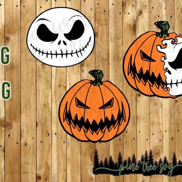 Spooky Jack Skellington Pumpkin SVG PNG Download Now