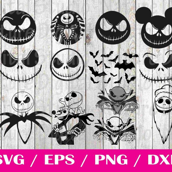 Spooky Jack Skellington Skeleton SVG Bundle for Halloween Nightmare