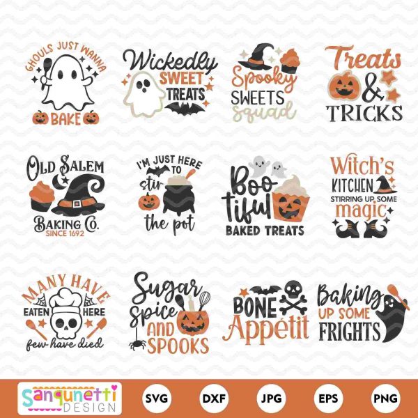 Spooky Kitchen Quotes SVG Bundle for Halloween Baking