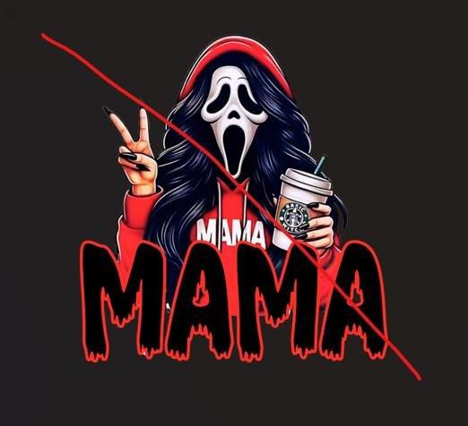 Spooky MAMA Ghost Face SCREAM Kids PNG Image