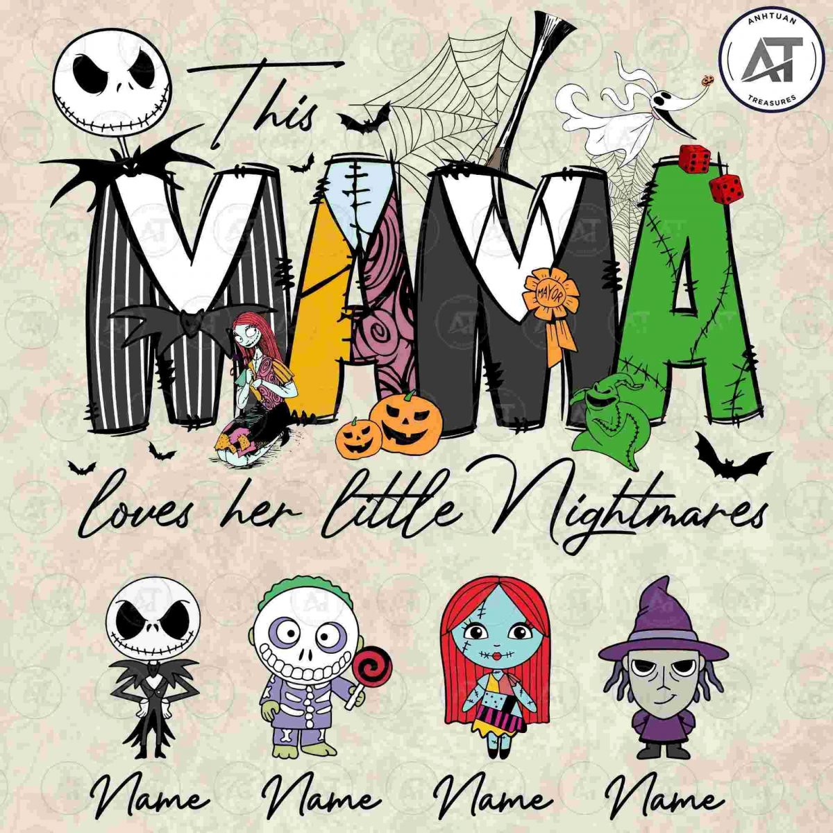 Spooky Mama Halloween Nightmare SVG Download Happy Halloween PNG Files