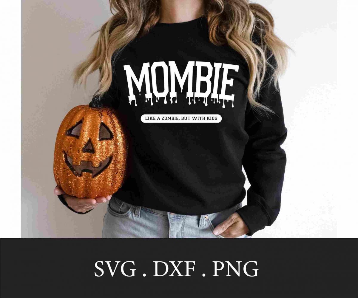 Spooky Mama SVG PNG DXF Halloween Costume Digital Zombie with Kids