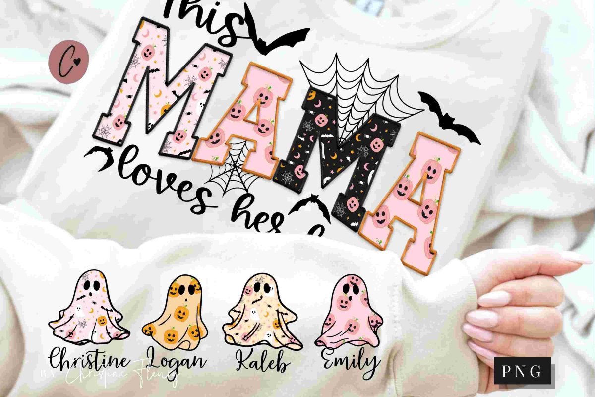 Spooky Mamas Boos Ghosts PNG Sublimation Design for Halloween