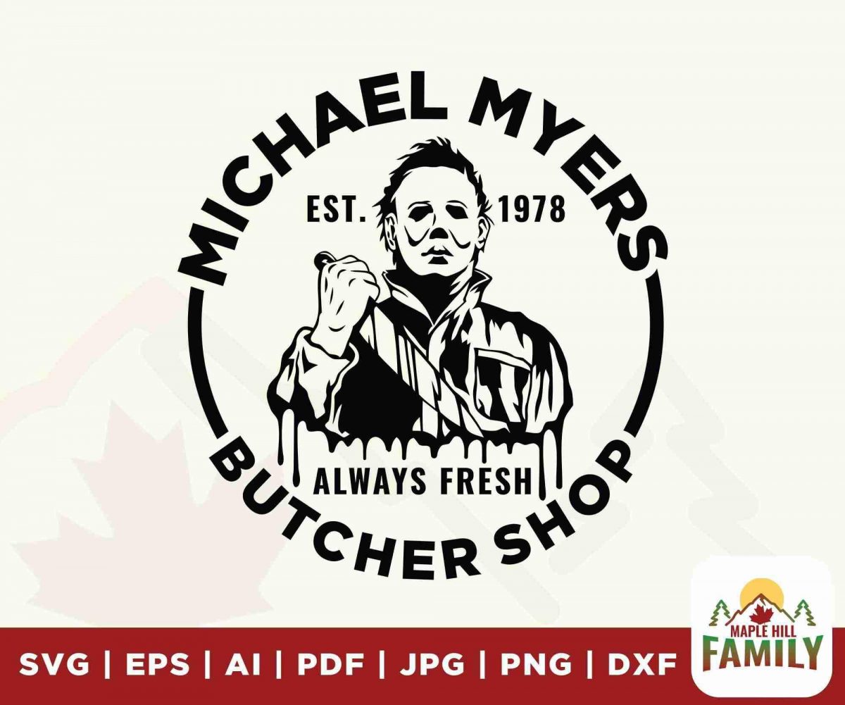 Spooky Michael Myers Butcher Shop svg for Halloween Tshirts Graphics