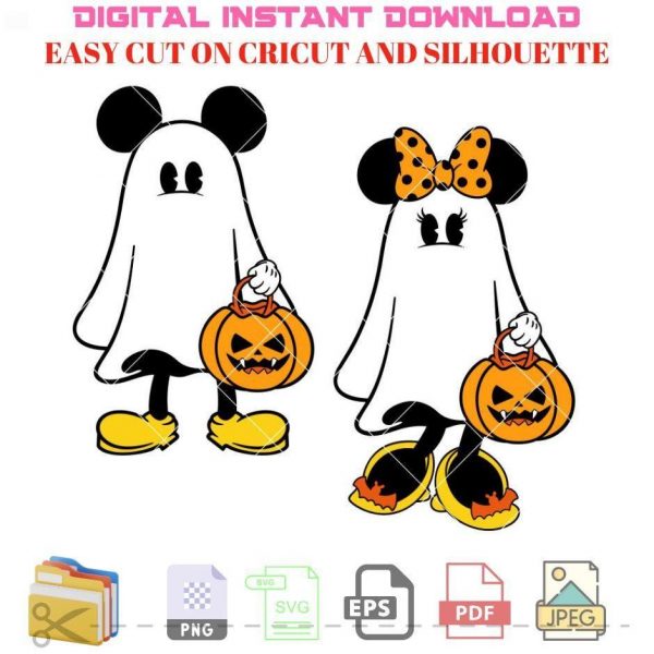 Spooky Mickey Minnie Ghost Bundle Halloween Trick or Treat Kawaii