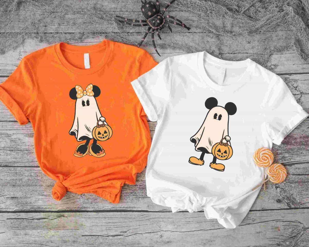 Spooky Mickey Minnie Ghost Halloween Shirts Design SVG PNG