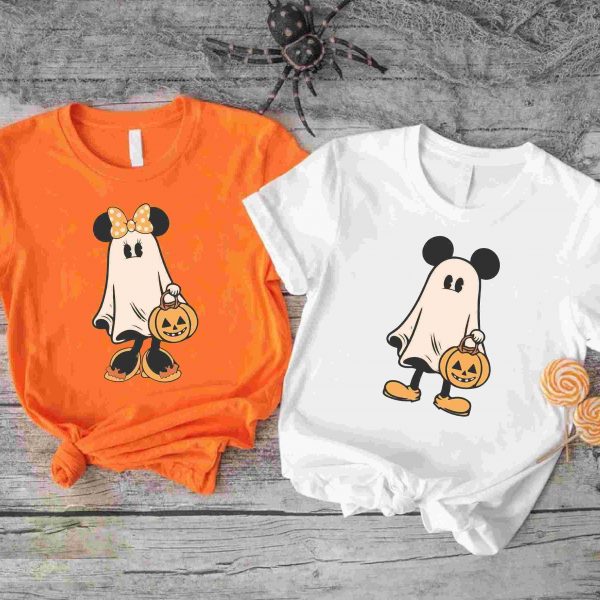 Spooky Mickey Minnie Ghost Halloween Shirts Design SVG PNG