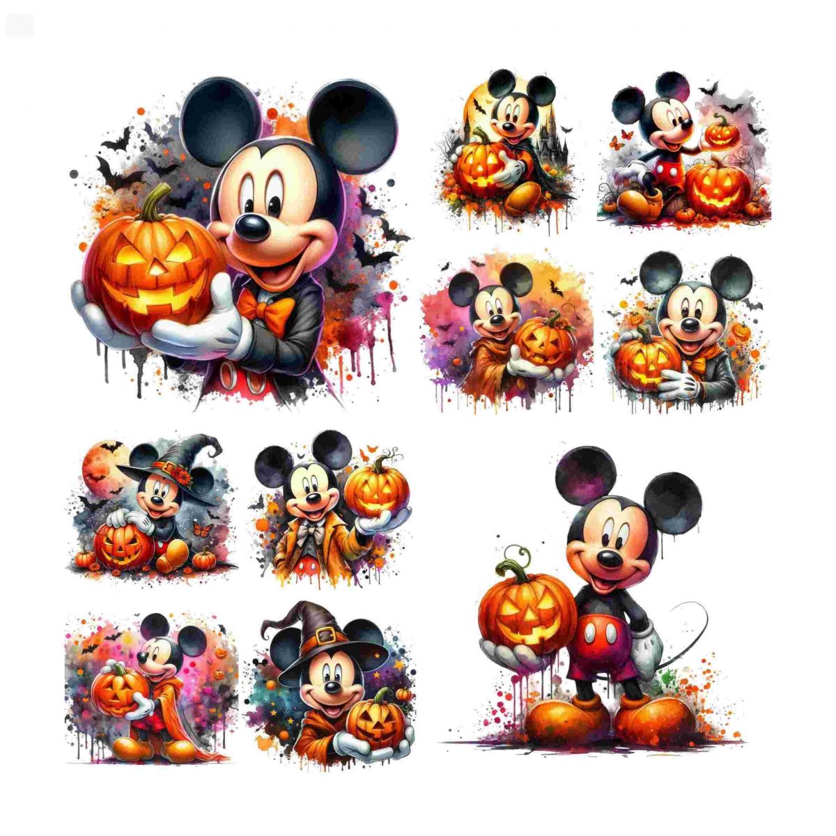 Spooky Mickey Mouse Halloween Splash SVGPNG Digital Design High Res