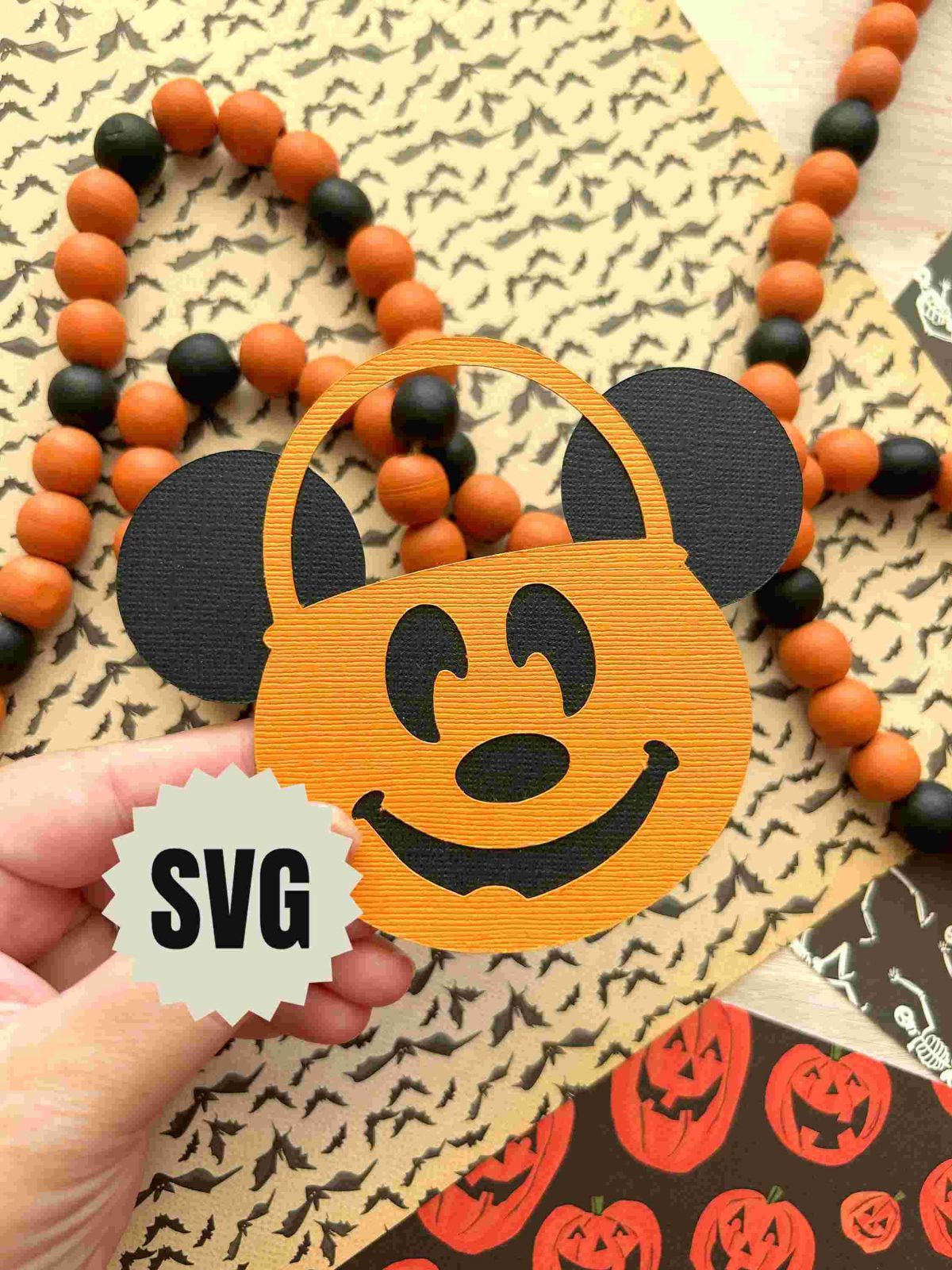 Spooky Mickey Pumpkin SVG Cut File for Cricut Silhouette Glowforge