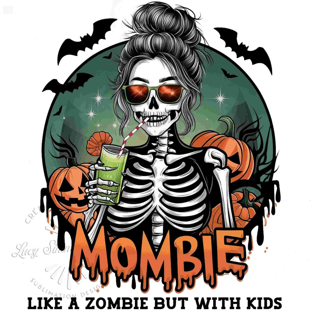 Spooky Mombie Sublimation Design Funny Zombie Mom PNG Shirt Halloween