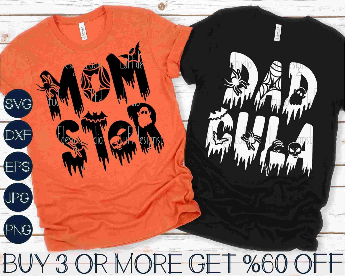 Spooky Momster Dadcula Halloween SVG for Parents Shirt Cricut