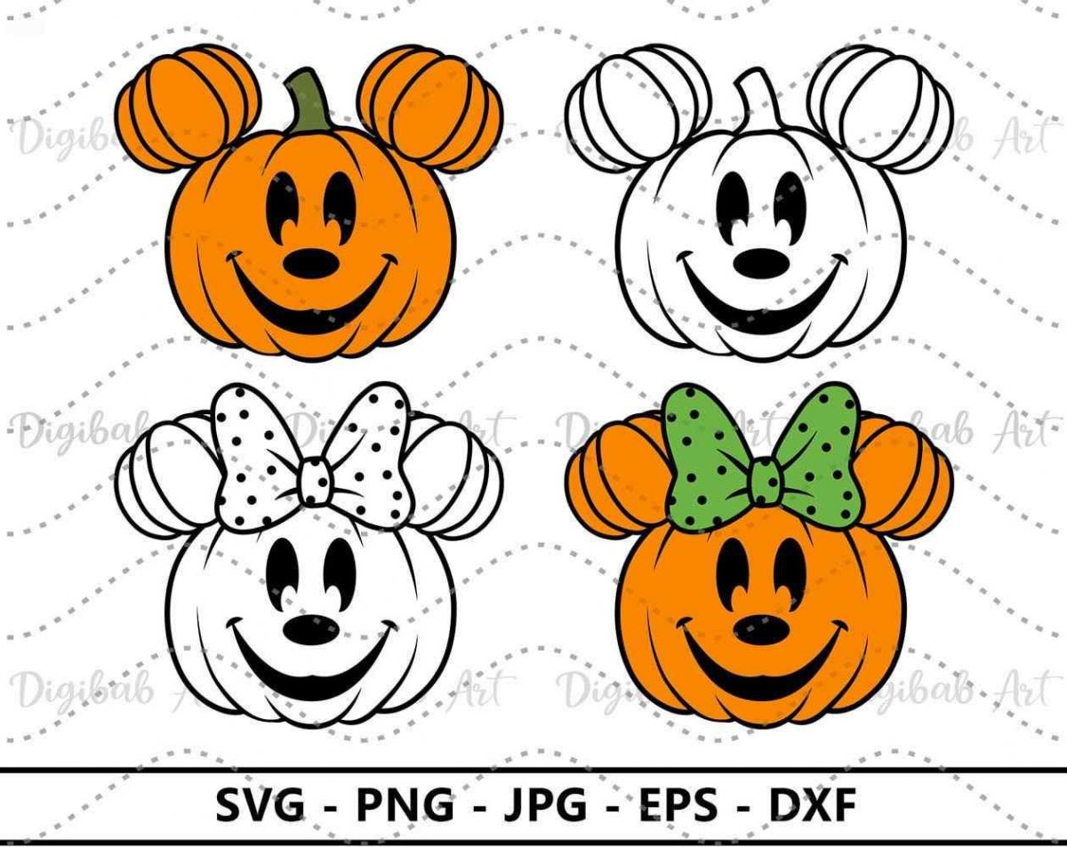 Spooky Mouse SVG Collection Pumpkin Design Layered SVG shirt print