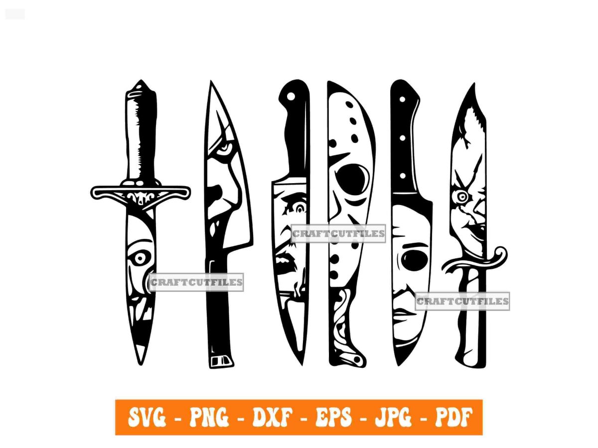 Spooky Movie Knives SVG Collection for Halloween Clipart Cricut Cut