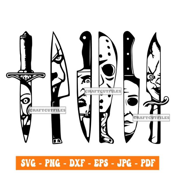 Spooky Movie Knives SVG Collection for Halloween Clipart Cricut Cut