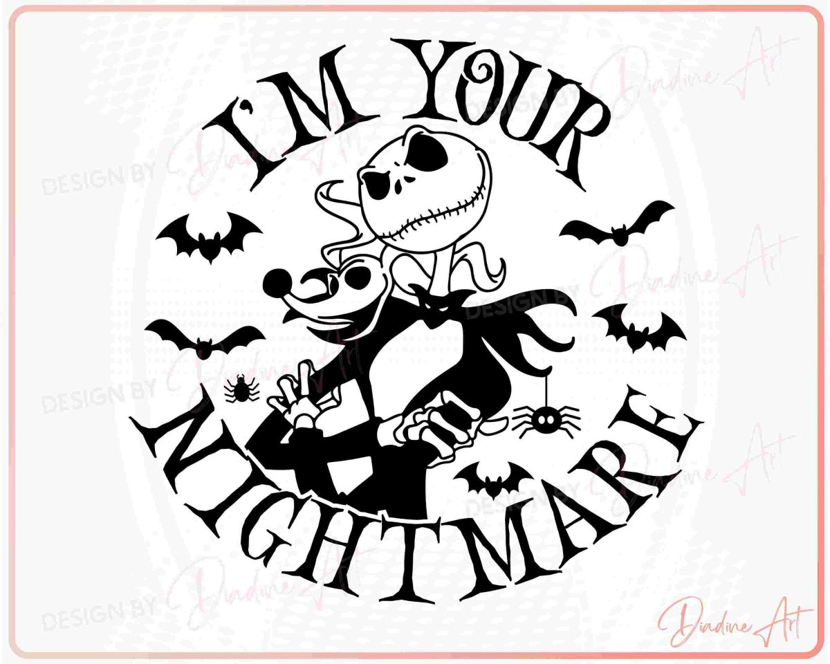 Spooky Nightmare svg for Halloween Shirt Jack Skellington Printable