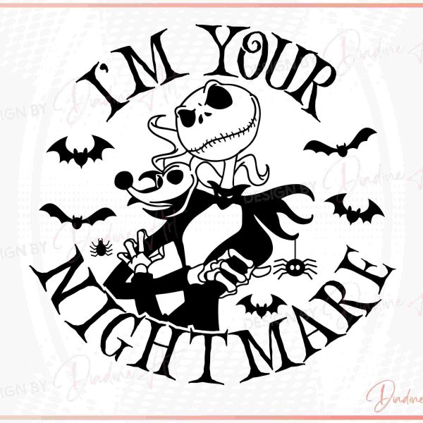 Spooky Nightmare svg for Halloween Shirt Jack Skellington Printable