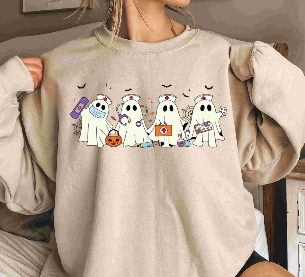 Spooky Nurse Halloween Png and Boujee Ghosts Png