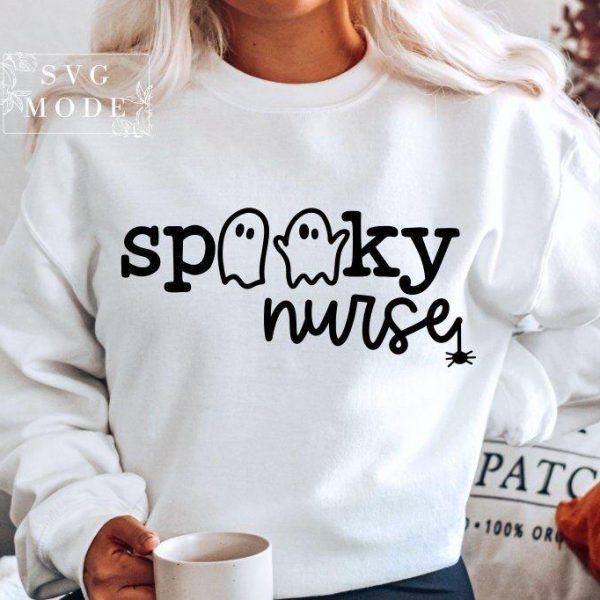 Spooky Nurse Halloween SVG PNG Fall Funny Shirt Vibes